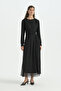 Stylish Dress with Stone Buckle Detail - Black