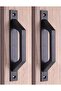 2-Pack Black Metal Barn Door Handles with Screws for Sliding Doors & Cabinets (200x25mm) - 3