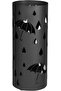 Metal parasol stand - round parasol stand with hooks - removable - black - 49 x Ø 195 cm