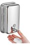 Commercial wall-mounted stainless steel manual pump soap dispenser, rust-proof and leak-proof, for bathrooms and restaurants, 500 ml/17 oz (white) - 2
