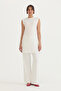 Sleeveless Combed Cotton Underwear - Ecru