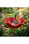 Bird Water Bottle - 14*14*65 cm - High-quality alloy material - Elegant floral design - Garden decoration - Pet supplies - Red