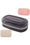 2-in-1 portable soap dish with drainer. Compact design, ideal for travel, hiking, and dormitory use.