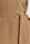 Front Buttoned Linen Dress - Camel - 3