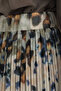 Patterned Chiffon Pleated Skirt with Elastic Waist - Brown - 3