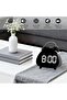 Cute Triangular Digital Alarm Clock, Loud Alarm for Heavy Sleepers and Adults, Silent Battery-Powered Table Clock for Bedroom (Black) - 2