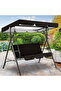 Double Garden Chair Replacement Cover Outdoor Patio Hammock Weather-Resistant Easy Install Foldable Clean Black - 3
