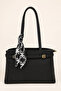 Women's Shoulder Bag with Scarf Detail, Medium Size, Multi-Compartment, Daily Stylish Handbag Elt0408