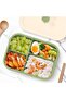 Lunch Box Sandwich Bento Box - Microwave & Dishwasher Safe - For Work & Picnics - Dark Blue - 4