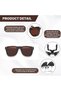 Polarized clip-on sunglasses, foldable, stylish retro flip-up sunglasses, with storage bag, UV400 protection, unisex driving glasses. - 4