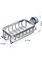 Kitchen faucet storage rack, kitchen sink storage rack, multi-functional rust-proof sponge rack, soap dish, sink brush with drip tray (silver). - 3