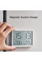 Digital thermometer and hygrometer, small LCD alarm clock - white - 6