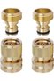 Quick-connect hoses, 3/4 inch threaded garden hose quick connectors, leak-free water hose quick-connect fittings, male and female - 2-pack