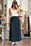 Polka Dot Pleated Black Tulle Skirt