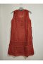 Authentic, Double Layer, No Lycra, 100% Washed, Stonewashed, Pure Cotton, Solid Color, Sleeveless Dress - 4