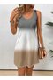 Women's Strappy Round Neck Short Single Jersey Dress - 4
