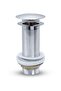 12cm Chrome Pop-Up Bathroom Sink Drain, Universal Click Clack Basin Waste, Metal Overflow Stopper