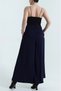 Women's Wide Leg Crepe Tencel Pants with Zipper Pockets - 4