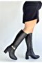 Mooni black leather high heel boots