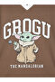 Brown Grogu Printed Oversize Women's T-Shirt - 3
