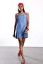 Blue Strappy Tencel Dress 00823 - 2