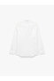 Slim Fit Half Italian Collar White Men's Shirt 7Wam60036Hw - 4