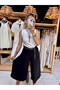 Women's White Color V-Neck Low-Cut Buttoned Lined Body Blouse - 6