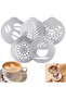 Stainless Steel Coffee Mold Set - 5 Pieces - Cappuccino Mold - Milk Foam Decoration Mold - Coffee Accessories
