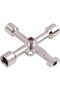 Four-way multi-functional key, available in 5 triangular key sizes, suitable for trash cans, electrical boxes, and gas cylinders.