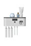 UV toothbrush holder | Toothbrush sterilizer | Toothpaste holder | Wall-mounted | Cleaning | Bathroom - Gray - 4