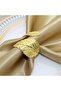 8pc Gold Leaf-Shaped Metal Napkin Rings Table Shawl Buckles for Weddings - 5