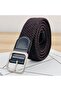 Woven Belt - Three-Piece Set - Woven Pants Belt - Canvas Belt - Work Belt - Unisex - Woven - Belt Size 105 cm - Black, Grey, and Brown - 3