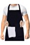 Two-piece cooking apron, unisex kitchen apron with two pockets, unisex bib-style apron suitable for restaurants and barbecues - black. - 5