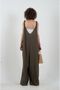 Khaki Tencel Casual Jumpsuit - 3