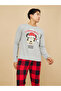 Disney Mickey Mouse Christmas Graphic T-Shirt and Checked Pyjama Set - 2