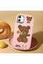 Samsung Galaxy A05 Compatible Case Camera Protector Pink Silicone Couple Phone Case with Bear Pattern - 2