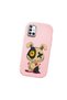 Samsung Galaxy A51 Compatible Case Camera Protector Pink Silicone Couple Phone Case Character Patterned - 3