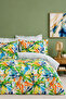 Elastic Sheet Duvet Cover Set Single Size - Tropical Brush Pattern