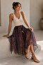 Patterned Asymmetrical Chiffon Skirt – Lined Midi Skirt Wpr10 - 6