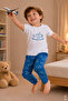 Boy's Short Sleeve Cotton Animal Print Pajama Set - 3