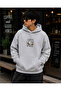 Duck Printed Unisex Black Gray Kangaroo Pocket Hooded Sweatshirt Hoodie