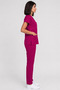 Women's V-Neck Bat Sleeve Stone, Smoked, Fuchsia, Khaki Green, Petrol Blue Lycra Belinda Scrubs Set - 3