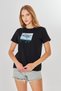 Women's Black 100% Cotton Van Gogh Printed T-Shirt - 6