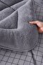 Single 4-Piece Wellsoft Fleece Fluffy Sleeping Set / Gray Square Tk - 2