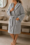 La Notte Knitted Hooded Bathrobe Large Gray - 5
