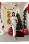 Women's White Strapless Sequined Ruffle Detailed Boat Neck Midi Evening Dress - 4