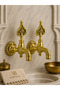 2 Pieces of Ottoman Bath Faucet, Gold Color Patterned Heavy Model Kurna Faucet, Compatible with All Bathrooms (with Aerator)