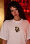 Women's Oversize T-Shirt Royal Card Printed White – Crew Neck, Comfortable Fit, 100% Cotton - 2