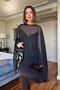 Asymmetrical Cut Premium Chiffon Blouse & Cape - 2