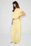 Kloe Women's Soft and Flexible Fabric Round Neck Low Sleeve Tube Leggings Yellow Top and Bottom Set - 4